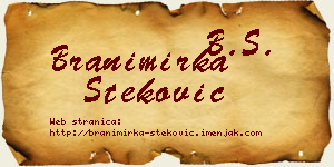 Branimirka Steković vizit kartica